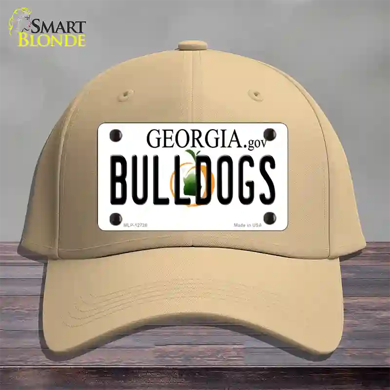 Bulldogs Georgia Peach Novelty License Plate Hat Cotton / Khaki