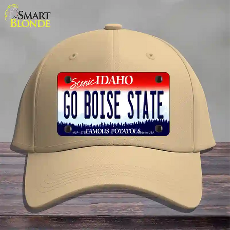 Go Boise State Novelty License Plate Hat Cotton / Khaki