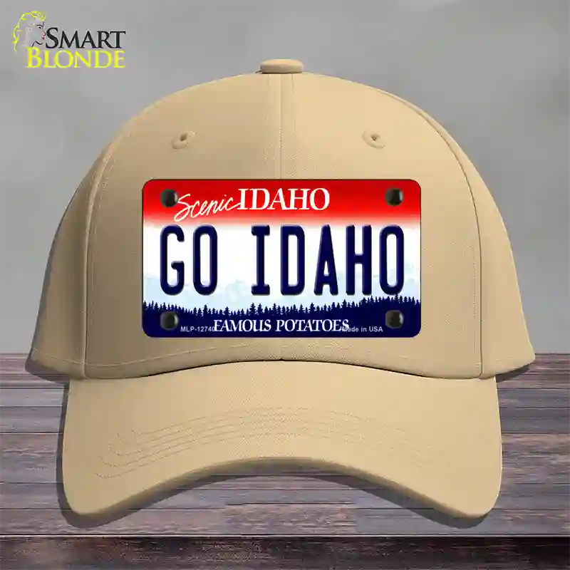 Go Idaho Novelty License Plate Hat Cotton / Khaki