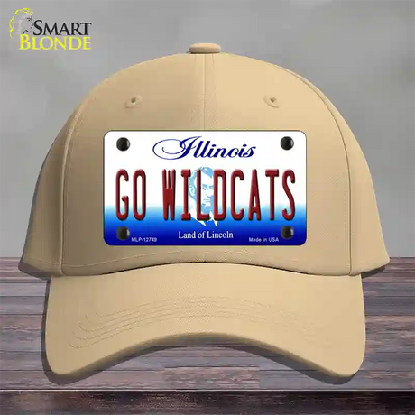 Go Wildcats Illinois Novelty License Plate Hat Cotton / Khaki