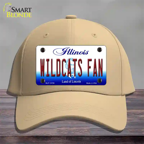 Wildcats Fan Illinois Novelty License Plate Hat Cotton / Khaki