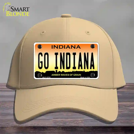 Go Indiana Novelty License Plate Hat Tag Cotton / Khaki