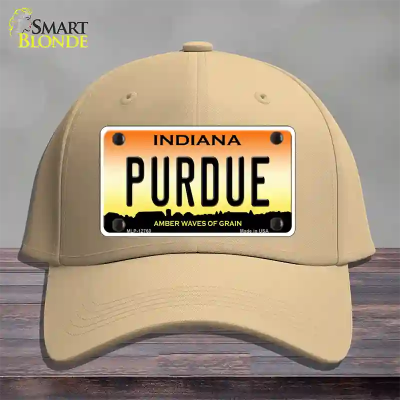 Purdue Novelty License Plate Hat Tag Cotton / Khaki