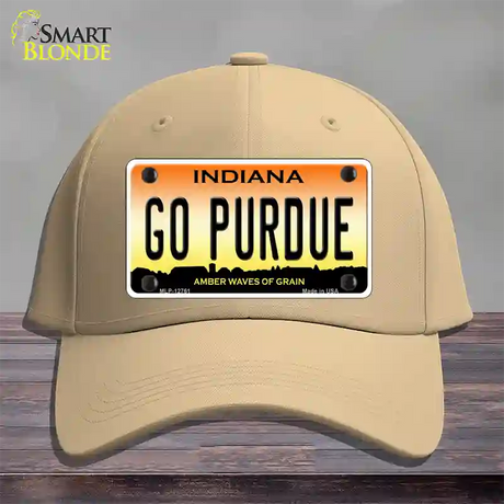 Go Purdue Novelty License Plate Hat Tag Cotton / Khaki