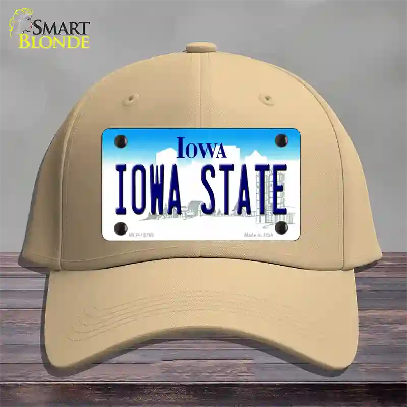 Iowa State Novelty License Plate Hat Tag Cotton / Khaki