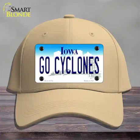 Go Cyclones Novelty License Plate Hat Tag Cotton / Khaki