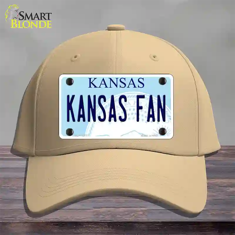 Kansas Fan Novelty License Plate Hat Tag Cotton / Khaki