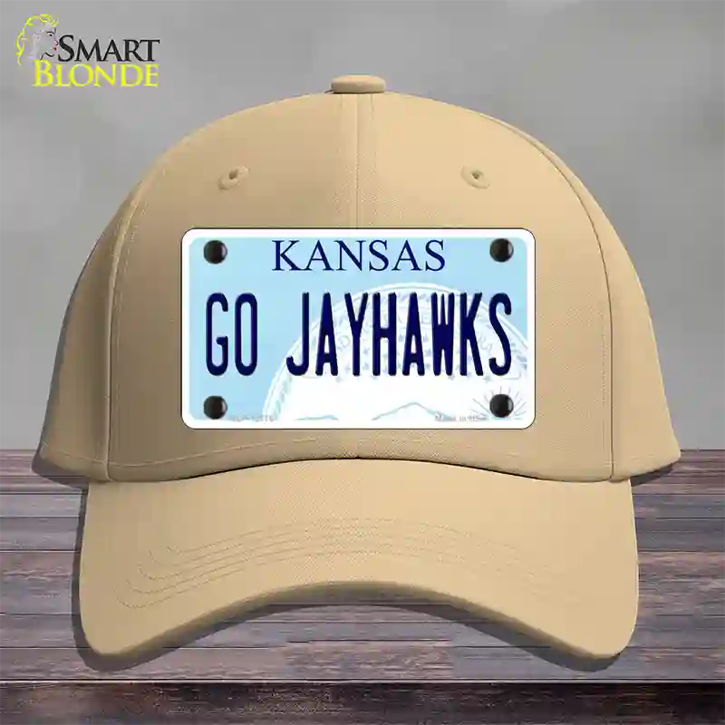 Go Jayhawks Novelty License Plate Hat Tag Cotton / Khaki