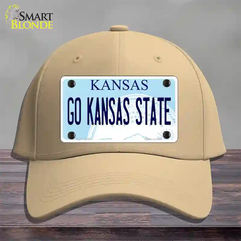 Go Kansas State Novelty License Plate Hat Tag Cotton / Khaki