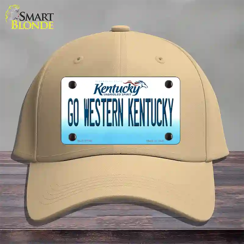 Go Western Kentucky Novelty License Plate Hat Tag Cotton / Khaki