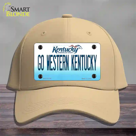 Go Western Kentucky Novelty License Plate Hat Tag Cotton / Khaki