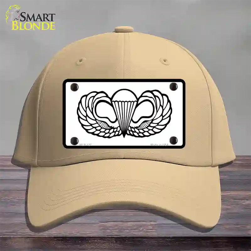 Parachute Badge Novelty License Plate Hat Cotton / Khaki