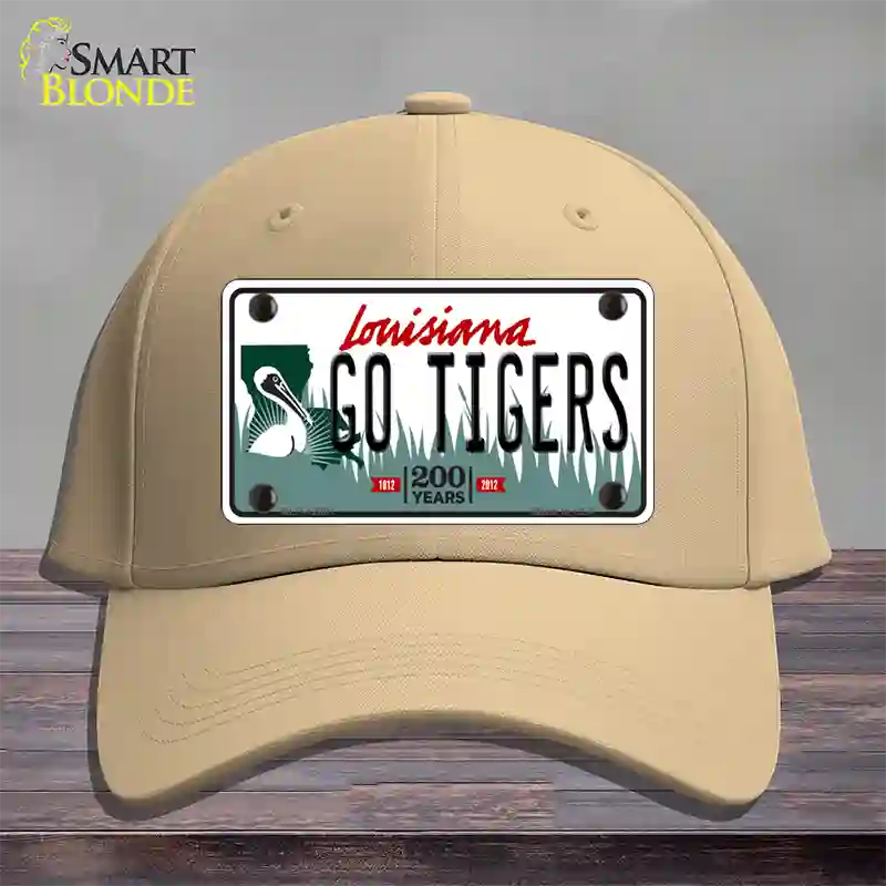 Louisiana Go Tigers Novelty License Plate Hat Tag Cotton / Khaki