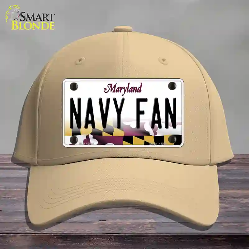 Navy Fan Novelty License Plate Hat Tag Cotton / Khaki