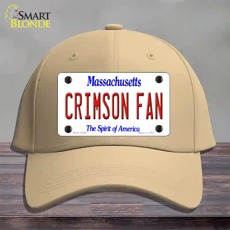 Crimson Fan Novelty License Plate Hat Cotton / Khaki