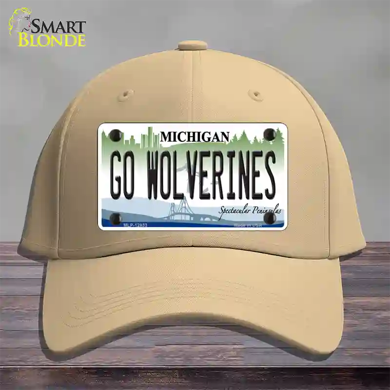 Go Wolverines Novelty License Plate Hat Cotton / Khaki