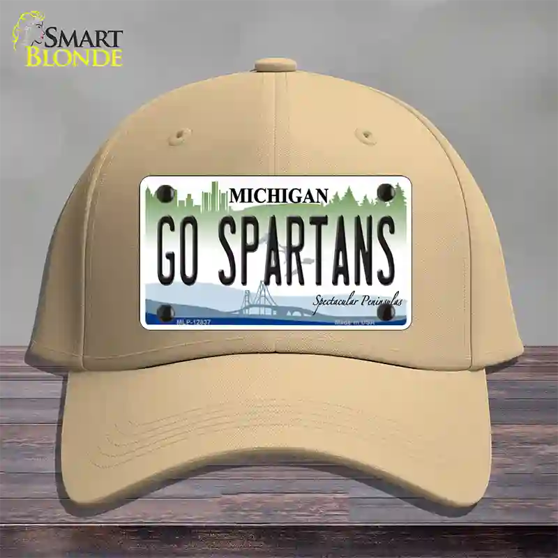 Go Spartans Novelty License Plate Hat Cotton / Khaki