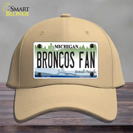 Broncos Fan Michigan Novelty License Plate Hat Cotton / Khaki