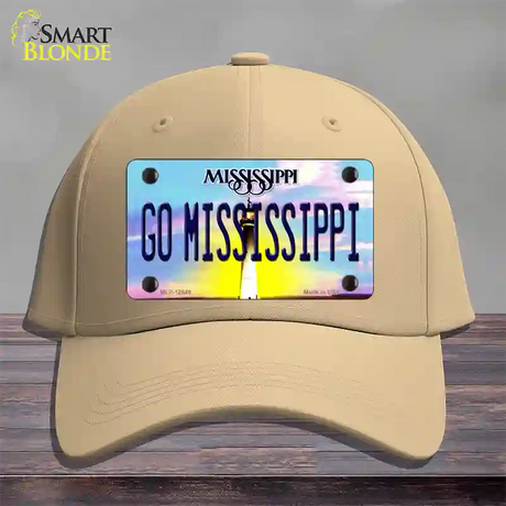 Go Mississippi Novelty License Plate Hat Cotton / Khaki