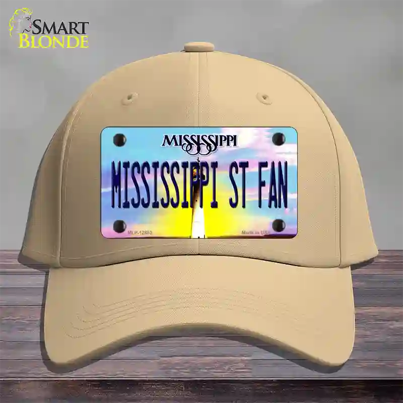 Mississippi State Fan Novelty License Plate Hat Cotton / Khaki