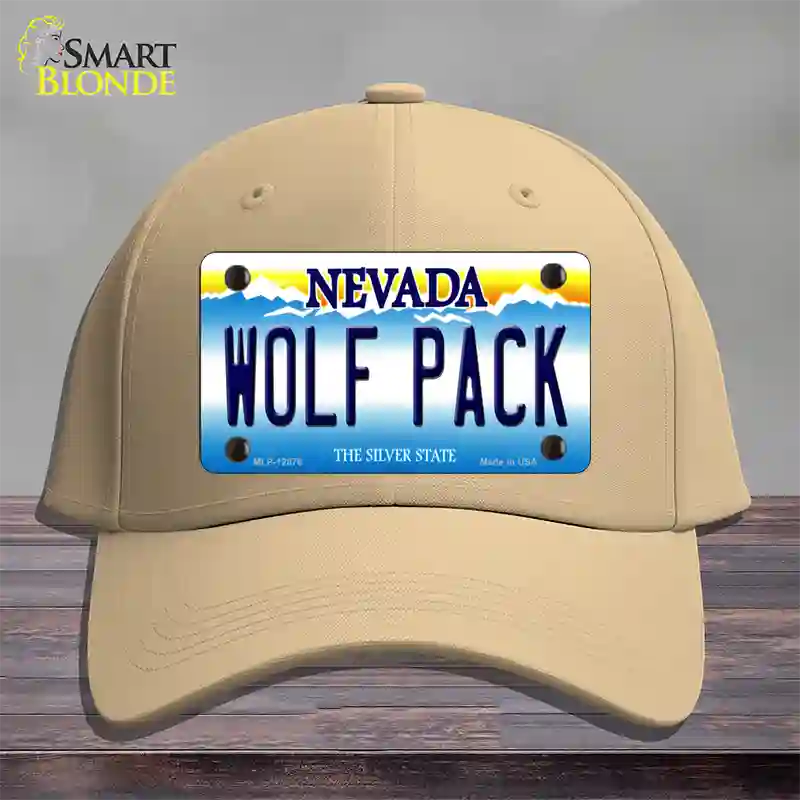 Wolf Pack Novelty License Plate Hat Cotton / Khaki