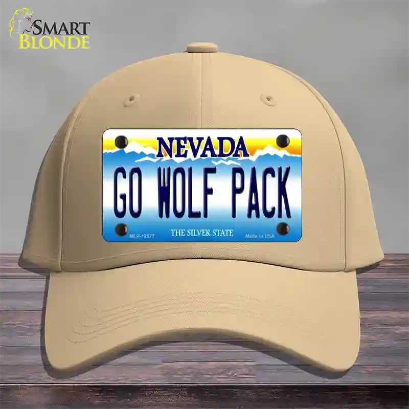 Go Wolf Pack Novelty License Plate Hat Cotton / Khaki