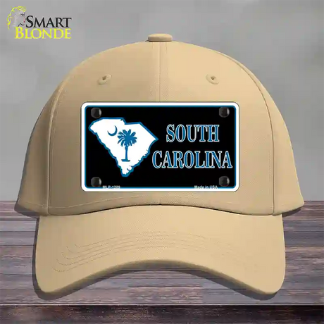 South Carolina Flag Novelty License Plate Hat Cotton / Khaki