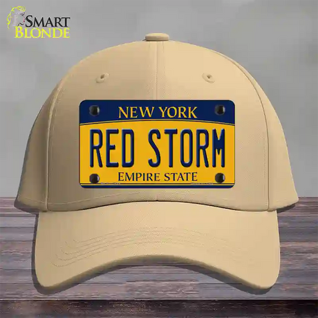 Red Storm Novelty License Plate Hat Cotton / Khaki