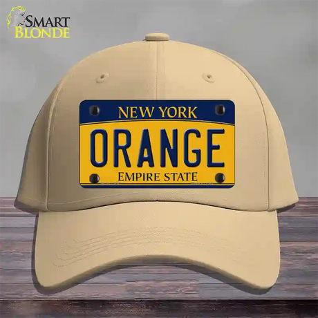 Orange Novelty License Plate Hat Cotton / Khaki