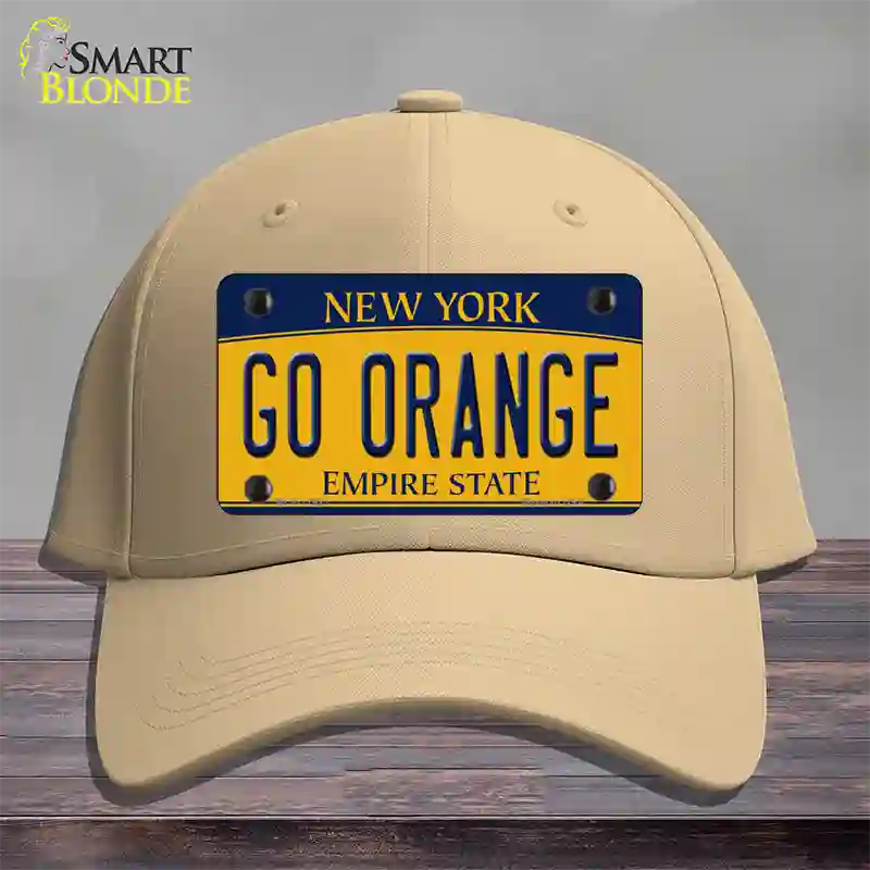 Go Orange Novelty License Plate Hat Cotton / Khaki