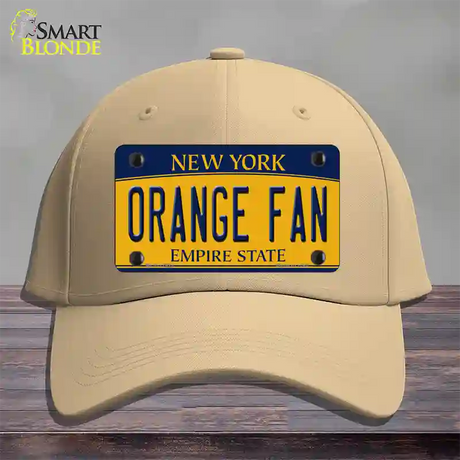 Orange Fan Novelty License Plate Hat Cotton / Khaki