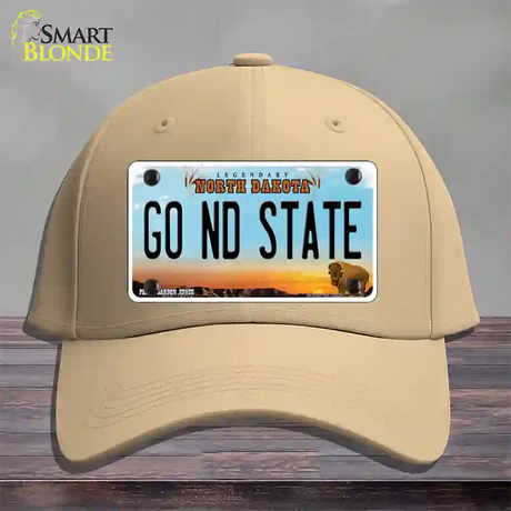 Go North Dakota State Novelty License Plate Hat Cotton / Khaki