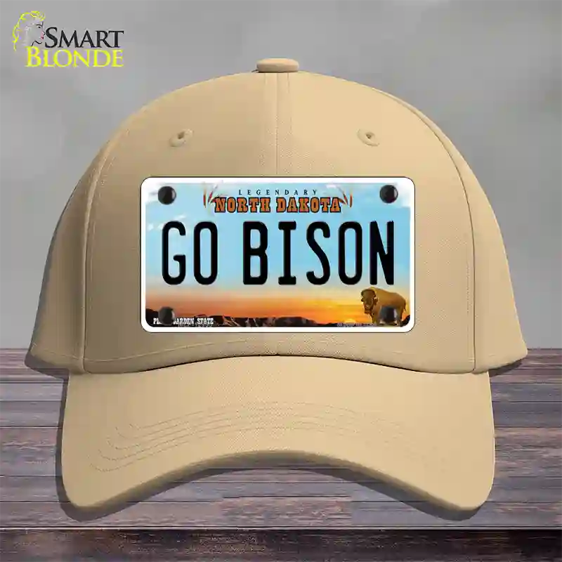 Go Bison Novelty License Plate Hat Cotton / Khaki