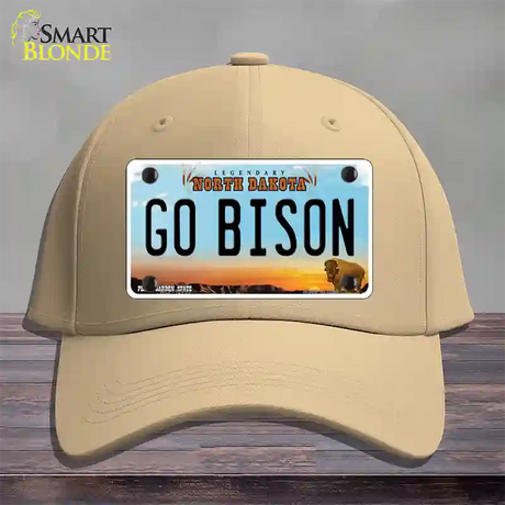 Go Bison Novelty License Plate Hat Cotton / Khaki