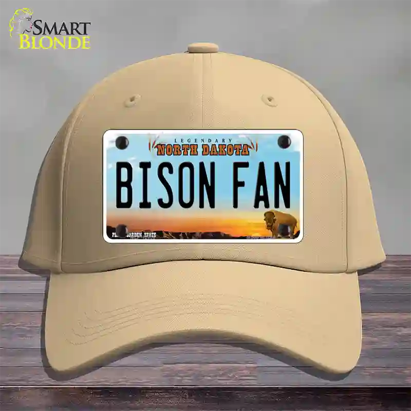 Bison Fan Novelty License Plate Hat Cotton / Khaki