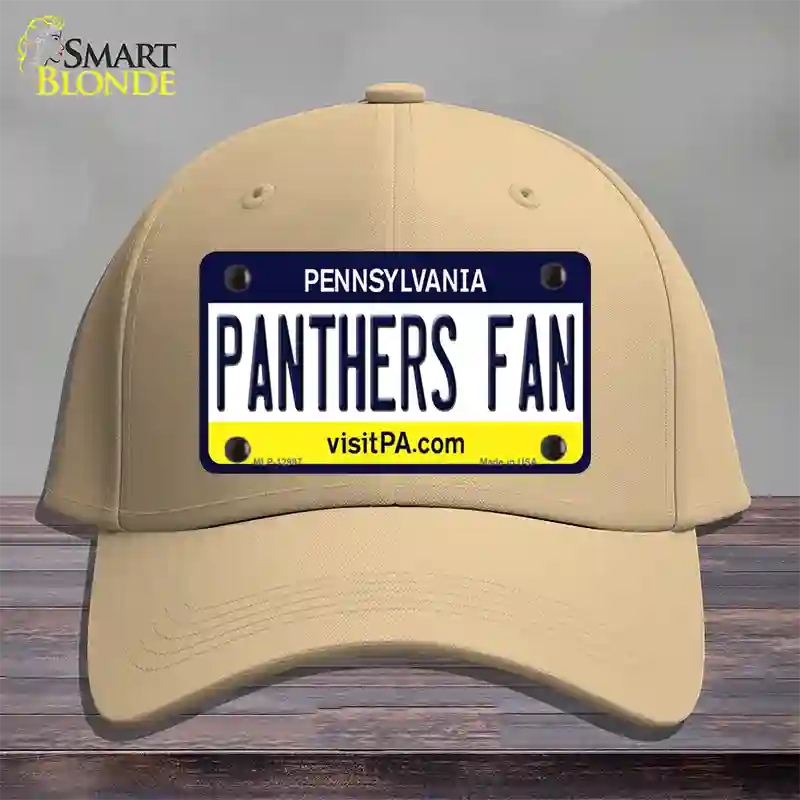 Panthers Fan Novelty License Plate Hat Cotton / Khaki