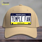 Temple Fan Novelty License Plate Hat Cotton / Khaki