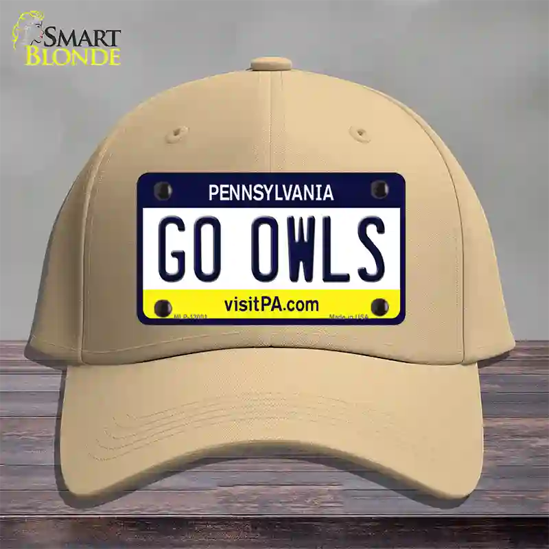 Go Owls Novelty License Plate Hat Cotton / Khaki