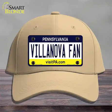 Villanova Fan Novelty License Plate Hat Cotton / Khaki