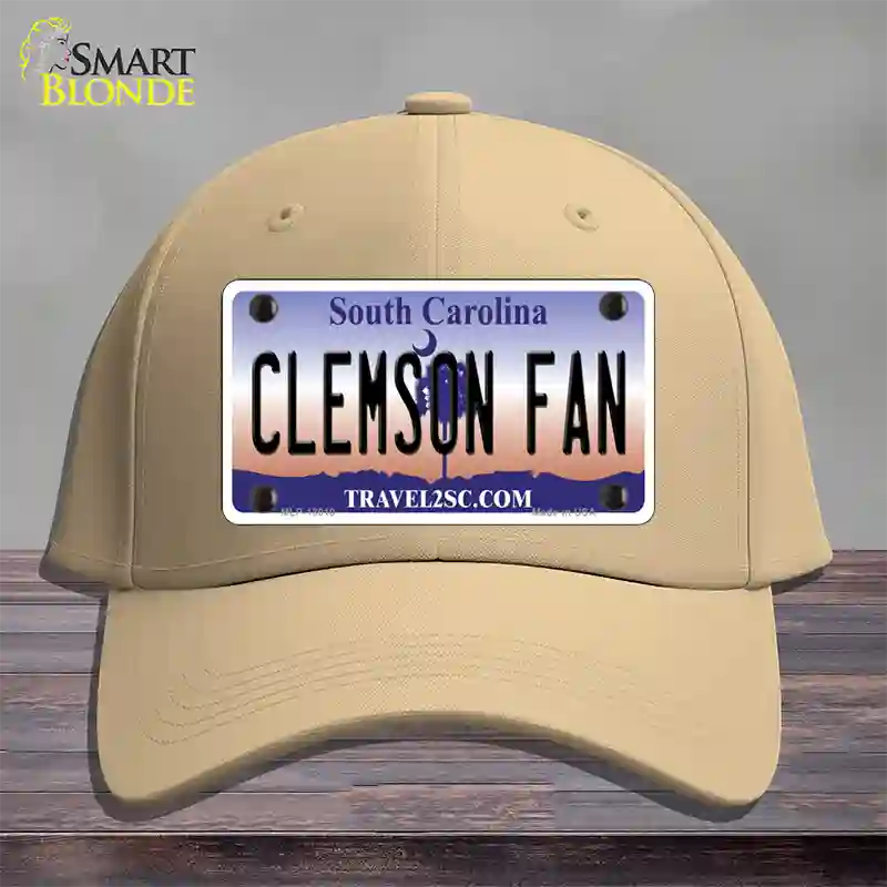 Clemson Fan Novelty License Plate Hat Cotton / Khaki