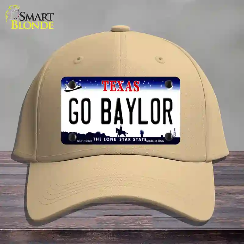 Go Baylor Novelty License Plate Hat Cotton / Khaki