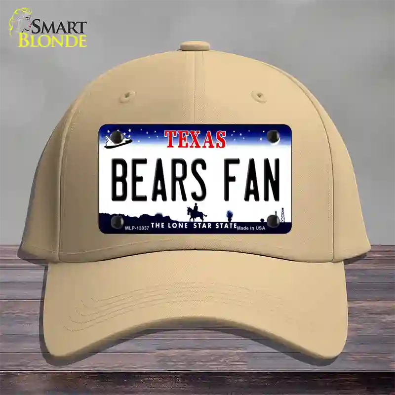 Bears Fan Novelty License Plate Hat Cotton / Khaki