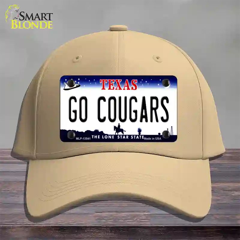 Go Cougars Novelty License Plate Hat Cotton / Khaki