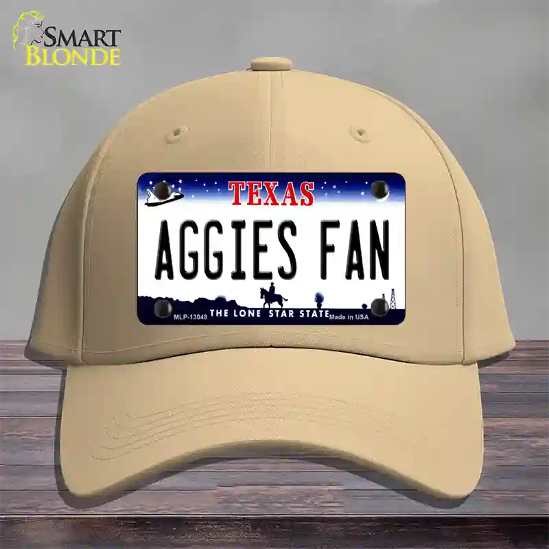 Aggies Fan Texas Novelty License Plate Hat Cotton / Khaki