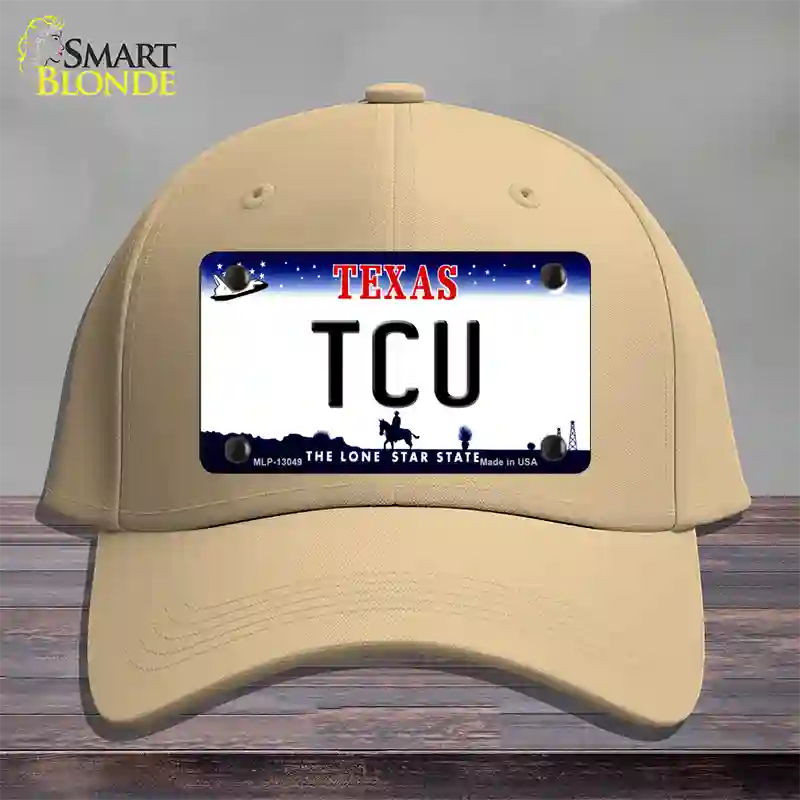 TCU Novelty License Plate Hat Cotton / Khaki