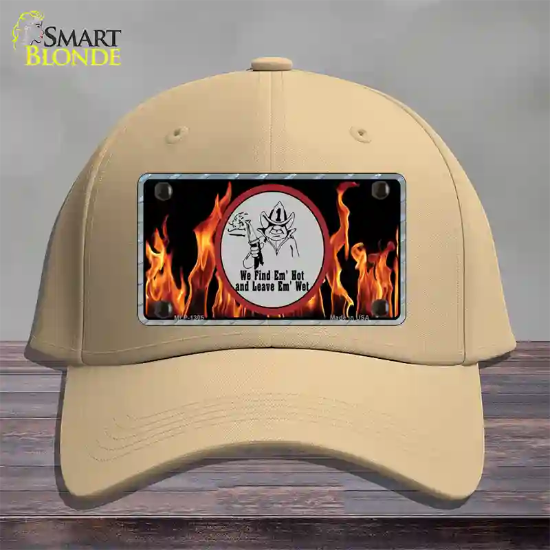 Find Hot Leave Wet Firefighter Novelty License Plate Hat Cotton / Khaki