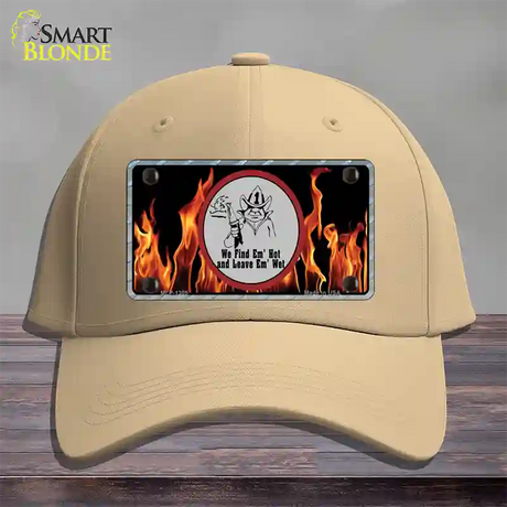 Find Hot Leave Wet Firefighter Novelty License Plate Hat Cotton / Khaki