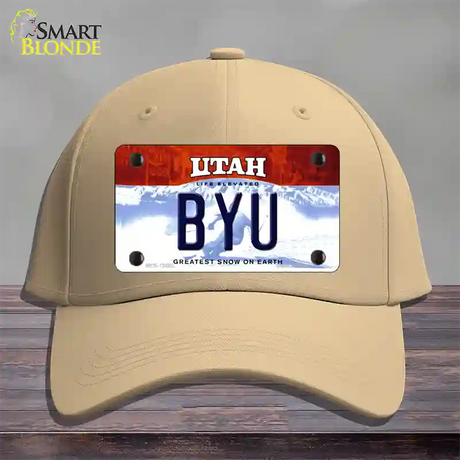 BYU Novelty License Plate Hat Cotton / Khaki