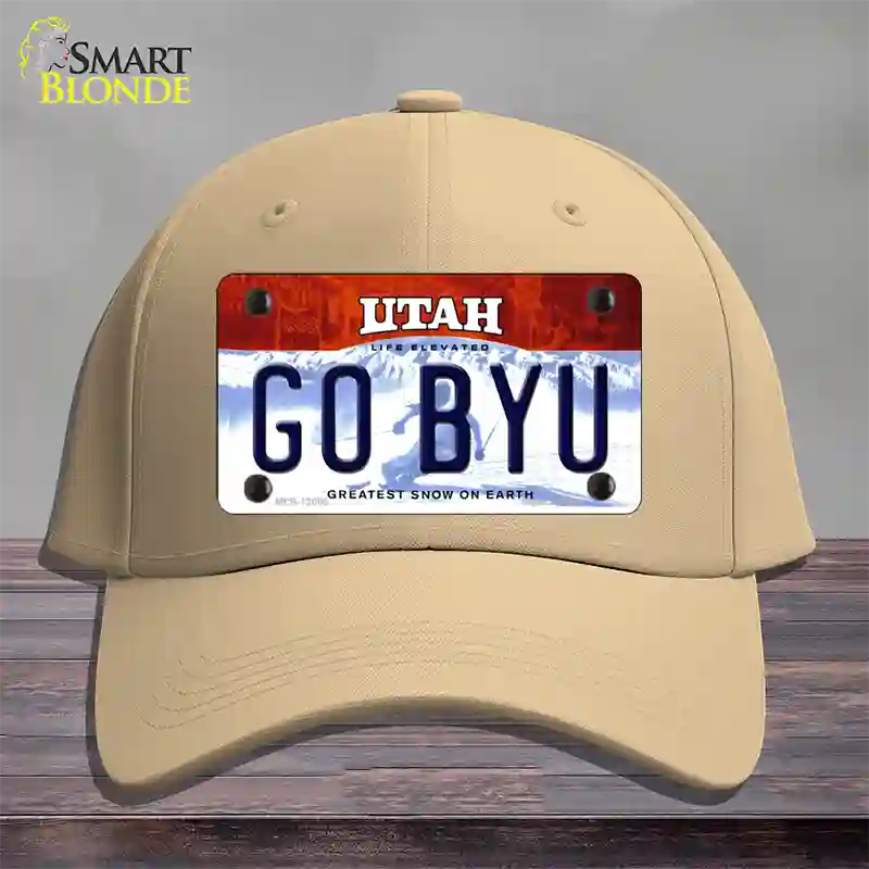 Go BYU Novelty License Plate Hat Cotton / Khaki