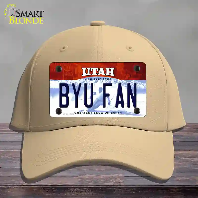 BYU Fan Novelty License Plate Hat Cotton / Khaki